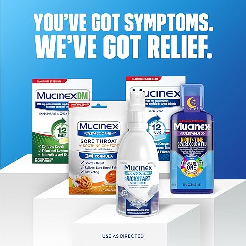 Vista 7 de Mucinex Instasoothe Kickstart - Alivio del dolor de garganta, el aerosol anestésico de garganta comienza a funcionar en contacto, medicamento
