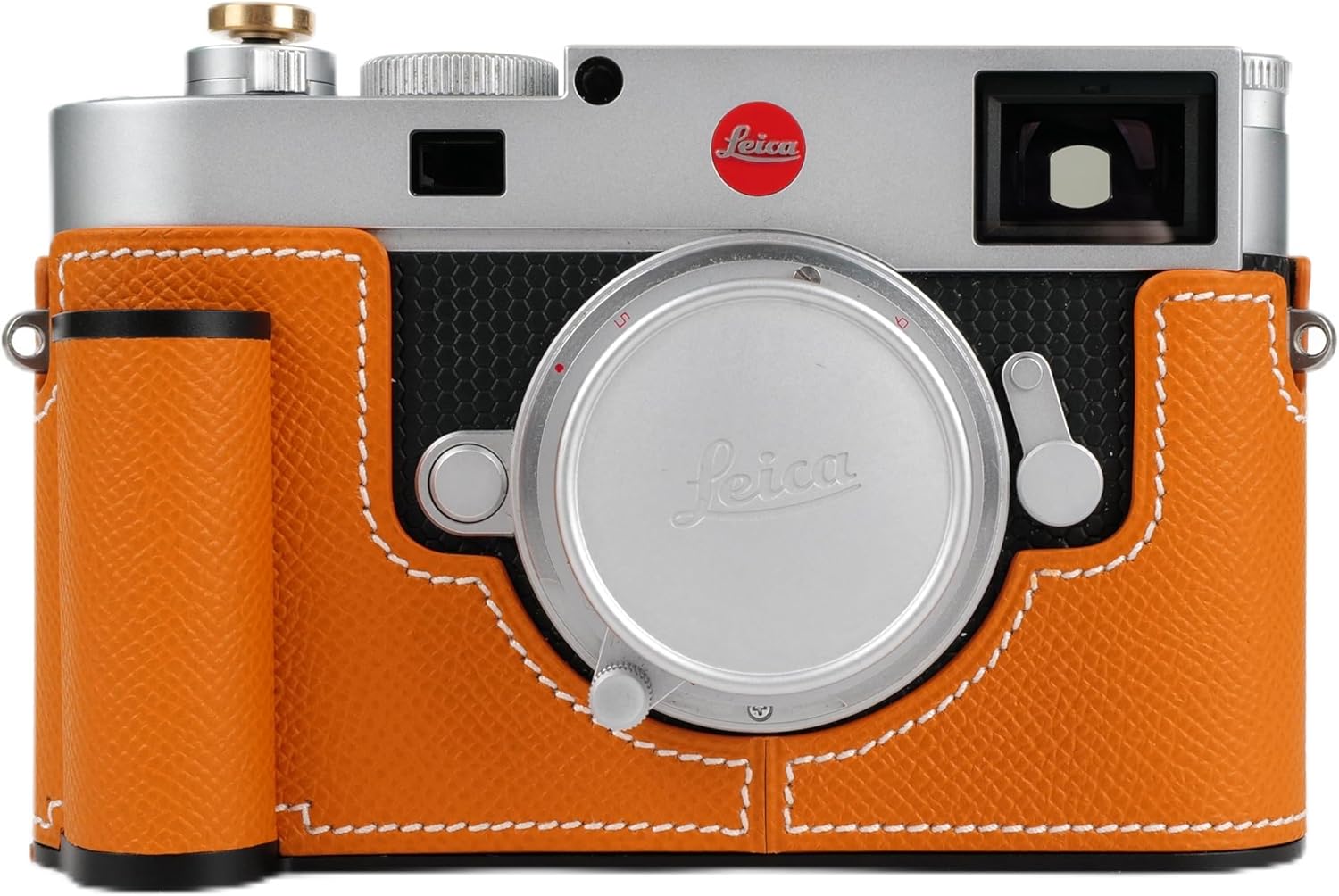 Handgemaakte Echt Lederen Half Camera Case Tas Cover voor Leica M10 Bottom Open Versie Sandy Bruin kleur