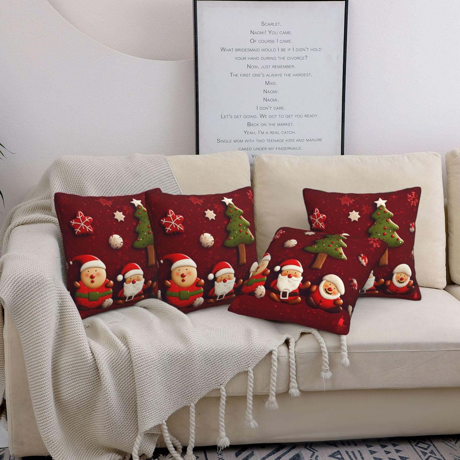 Housses de coussin decoratives Noel pour creer un salon cocooning en hiver