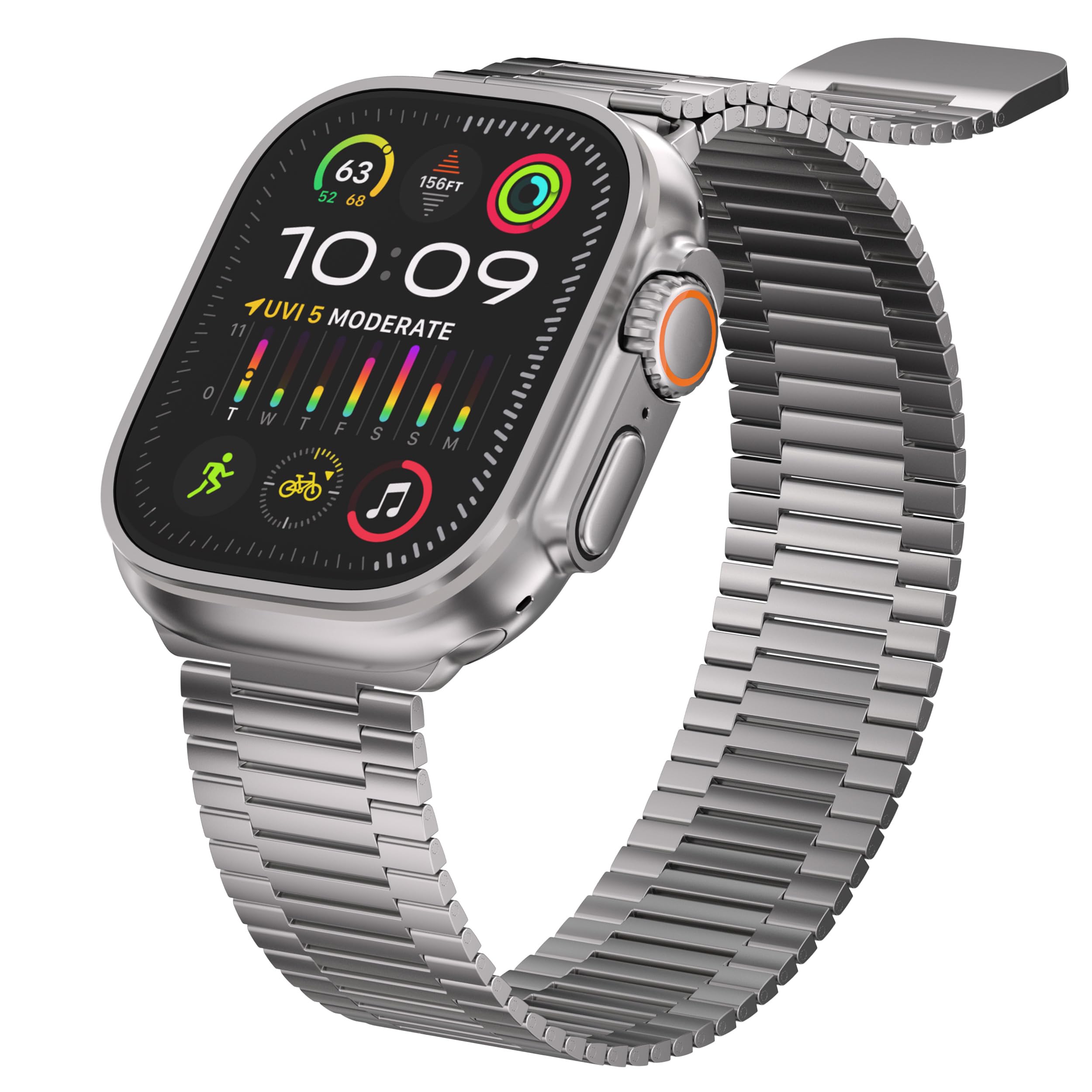 Ultra Supply Co.Ultra 2 Milanese Link Bracelet compatible with Apple Watch Ultra 2, Ultra 1 Titanium - 49mm Metal Bracelet
