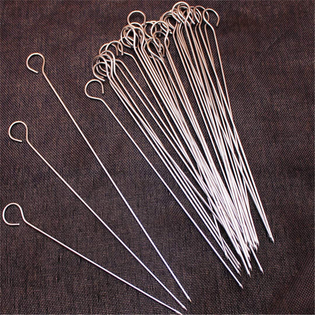 HMTE 10 20 Piezas Herramientas de Picnic para Acampar al Aire Libre Pinchos Redondos para Asar Aguja Palo de Acero Inoxidable Barbacoa Pinchos Utensilios de Cocina (25 17 cm 10 Piezas)