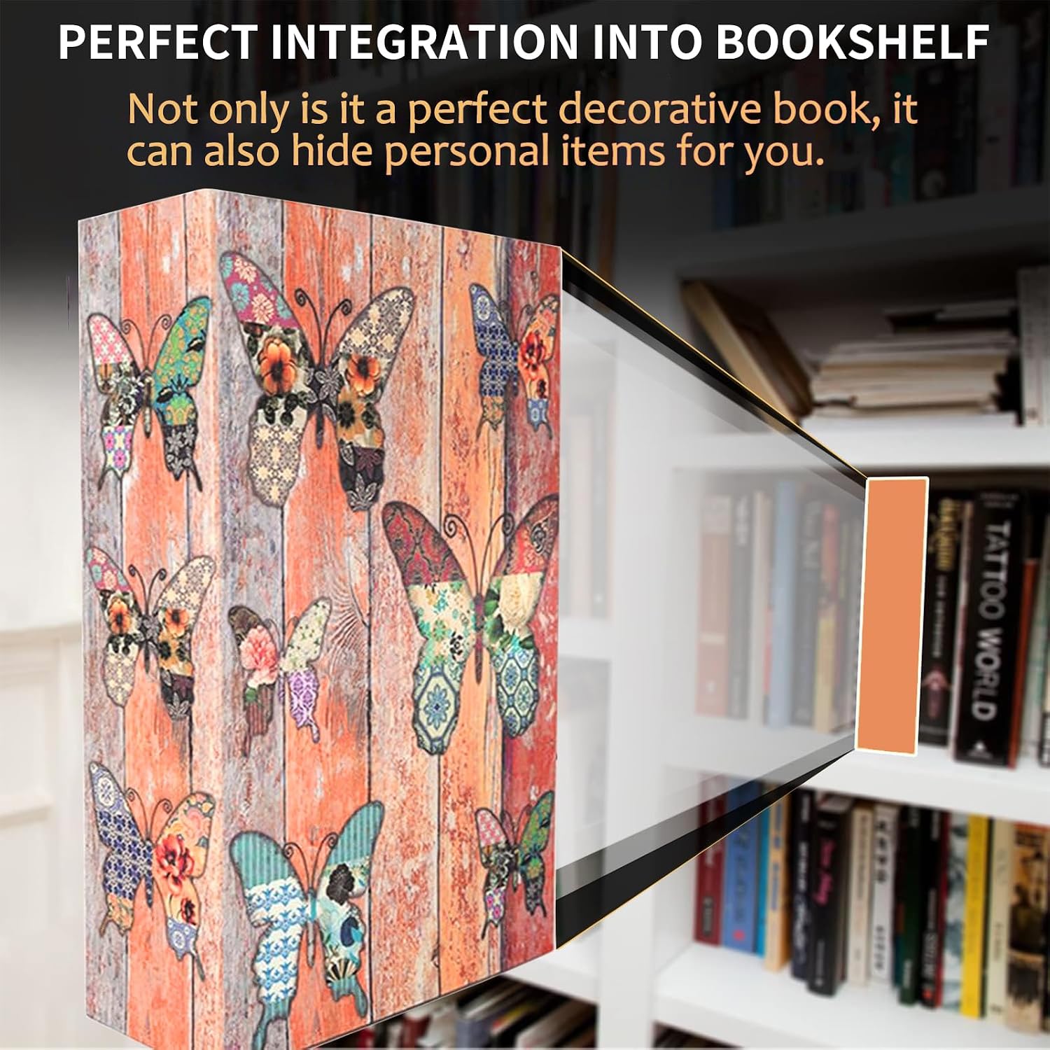 Decorative Book Safe Lock Box, Vintage Diversion Hidden Safe Faux Book Box image 4