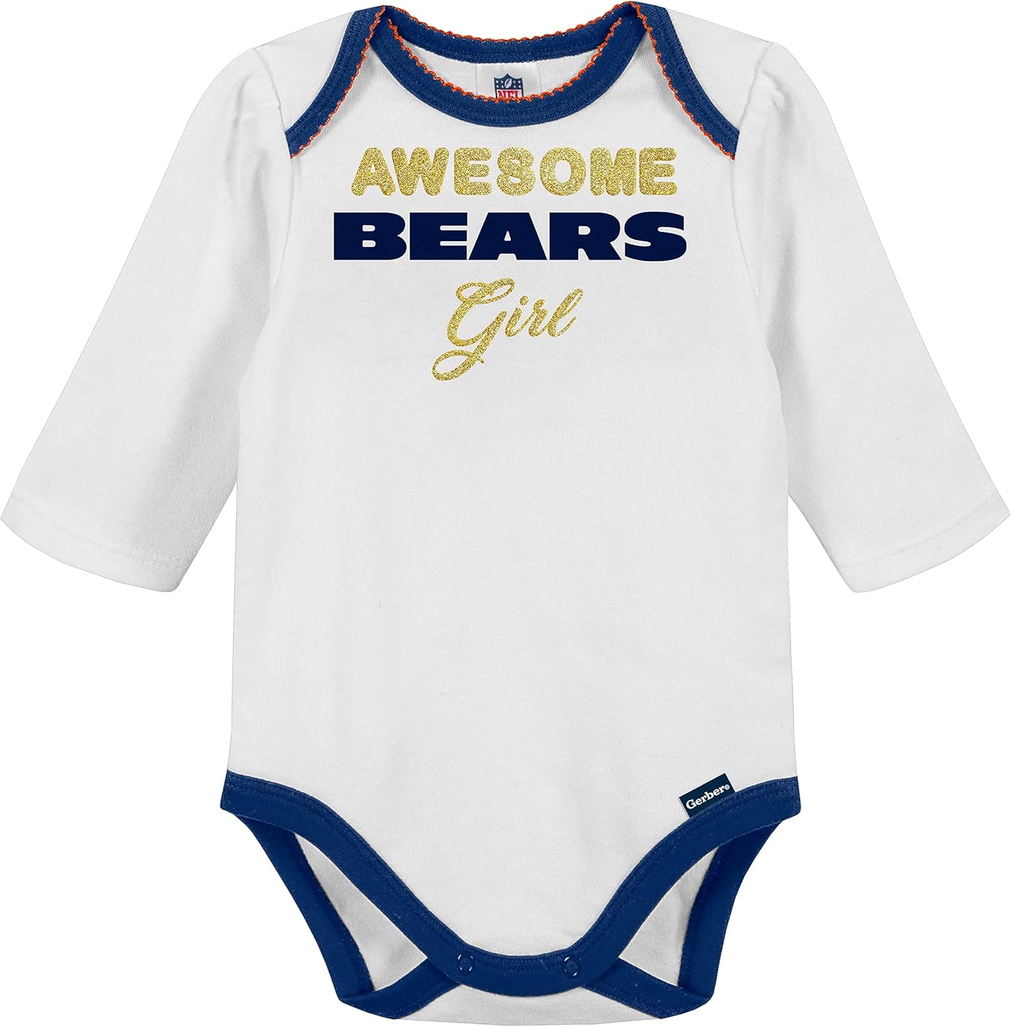 Gerber NFL baby girls 3 Pack Bodysuit Registry Gift Set Footed Pant and Cap - Image 3