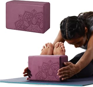 Bloque de yoga - Espuma Eva sin látex de apoyo - Superficie suave antideslizante con bordes biselados para yoga, pilates, meditación