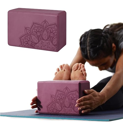 Gaiam Yoga Block - Supportive Latex-Free Eva Foam - Soft Non-Slip Surface with Beveled Edges for Yoga, Pilates, Meditation