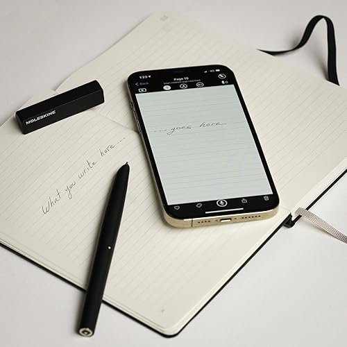 Vista 9 de Moleskine Smart Writing Set Smart Notebook & New Smart Pen (2022) - Almacena notas manuscritas digitalmente, con la aplicación de notas de Smart