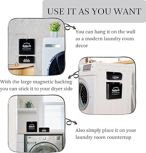 Miniatura 10 de Contenedor de pelusa para lavandería, bote de basura magnético para secadora, soporte moderno para pelusas, caja de pelusa para organización de