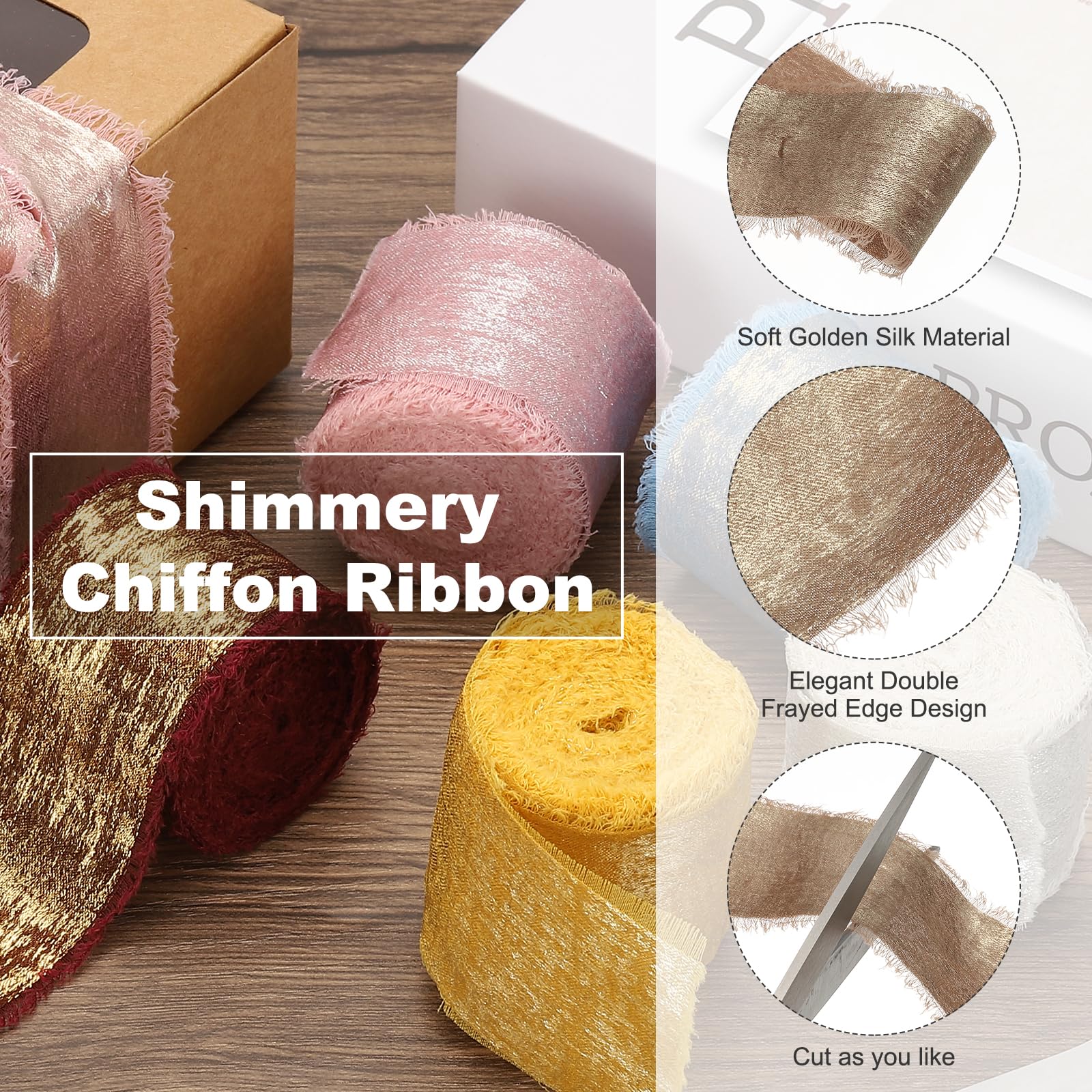 PATIKIL Shimmery Chiffon Ribbon - Image 3