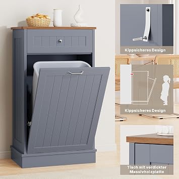 Bin Cabinet with Bin Holder (Modern Grey)