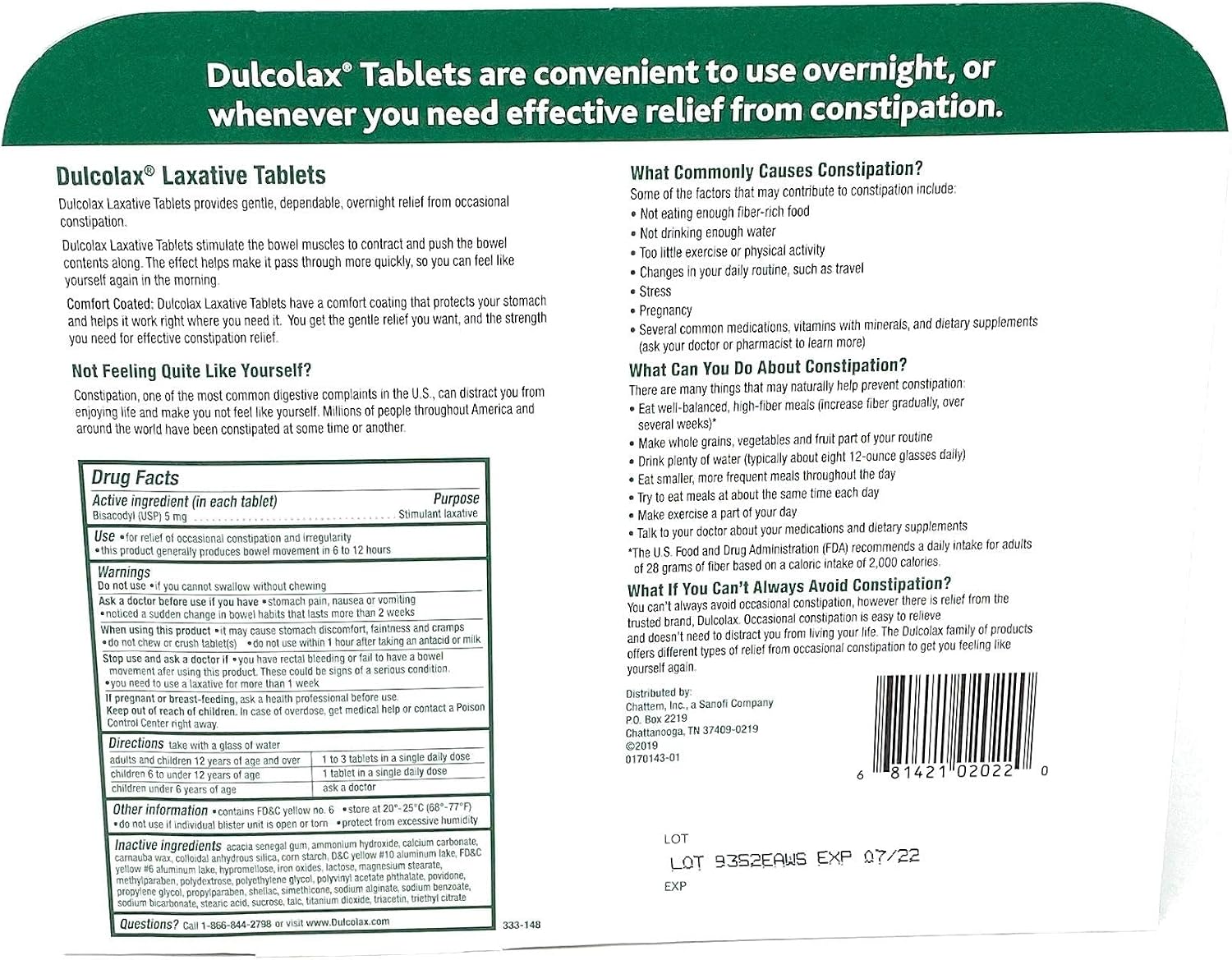 Dulcolax Laxative Tablets, 200 Count DFI@CC