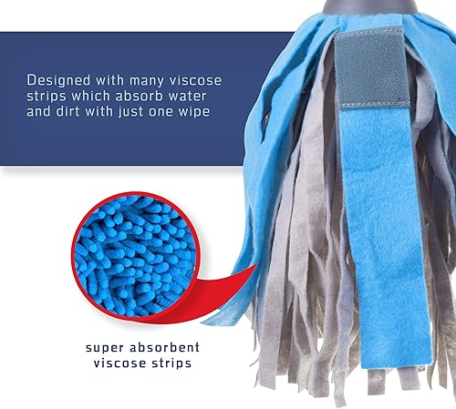 Miniatura 3 de Mopa húmeda de viscosa prémium para madera dura, laminado, suelos de baldosas con mango de acero inoxidable extensible hasta 56 pulgadas