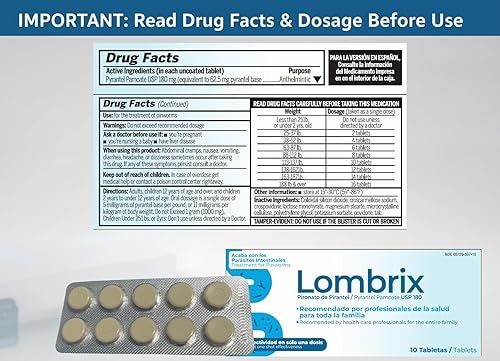 Miniatura 6 de Medicina para oxiuros pirantel pamoato de 180 mg, apoyo para el equilibrio intestinal para adultos y toda la familia, limpieza digestiva de uso