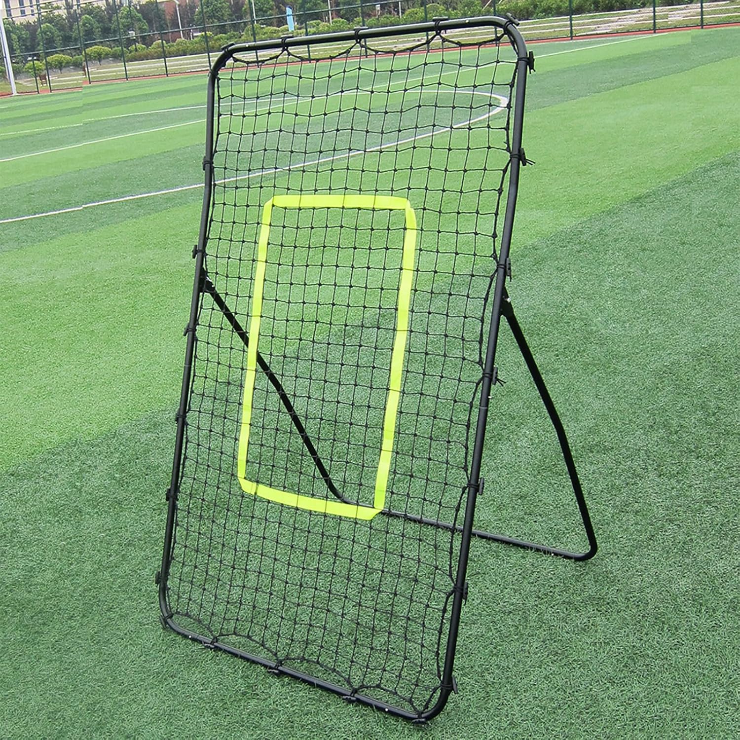 Soccer Rebounder Net, Portable Lacrosse Rebounder, Soccer Training Equipment for Backyard, Steel Pipe Frame, 55.12"X35.43"X31.50", Bounce Back Net for Football, Volleyball, Baseball