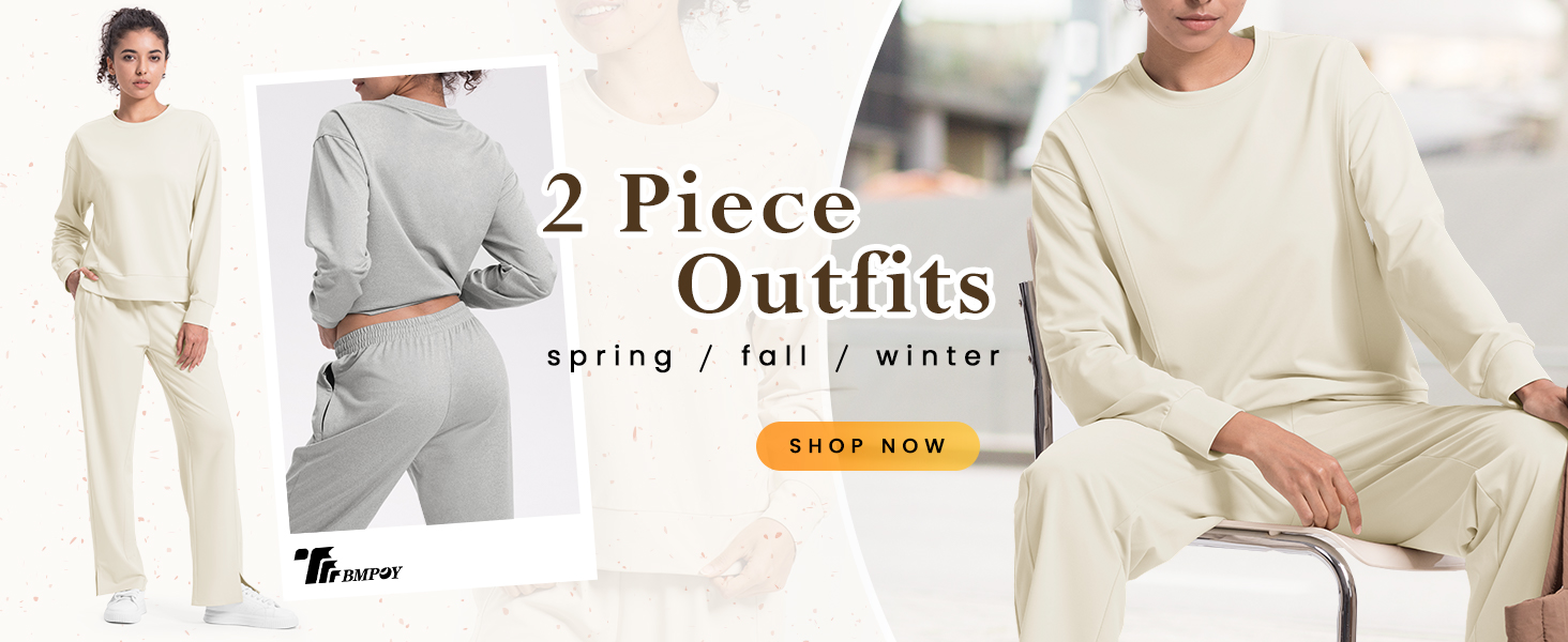 AnotherChill Women's 2 Piece Lounge Sets Straight Leg Pants