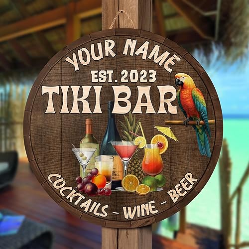Miniatura 6 de V VIBEPY Letrero de madera personalizado de Tiki Bar, decoraciones de barra TIki, decoración de salón Tiki, letrero de barra Tiki Huts, letrero de