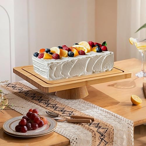 Miniatura 34 de HABIBEE 6-in-1 Soporte multifuncional de acrílico con cúpula para servir pasteles, 12 pulgadas