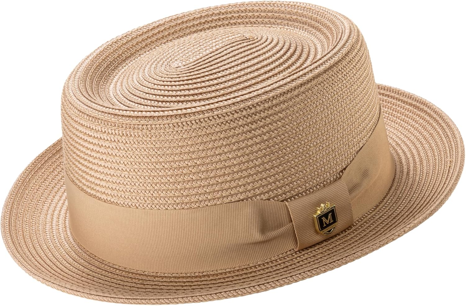 MONTIQUE Signature Ribbon Band Fedora Hat for Men | Fashionable & Elegant Design Porkpie Hat to Elevate Men’s Style | H-95