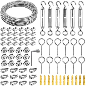 Garden Wire for Climbing Plants, 35m Stainless Steel Wire Rope Kit