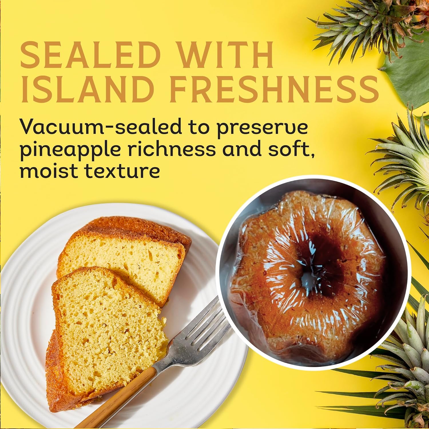 TORTUGA Caribbean Pineapple Rum Cake - 16 oz Caribbean Pineapple Rum Cakes - The Perfect Premium Gourmet Gift for Stocking Stuffers, Gift Baskets, and Christmas Gifts - Great Snack Cakes for Delivery
