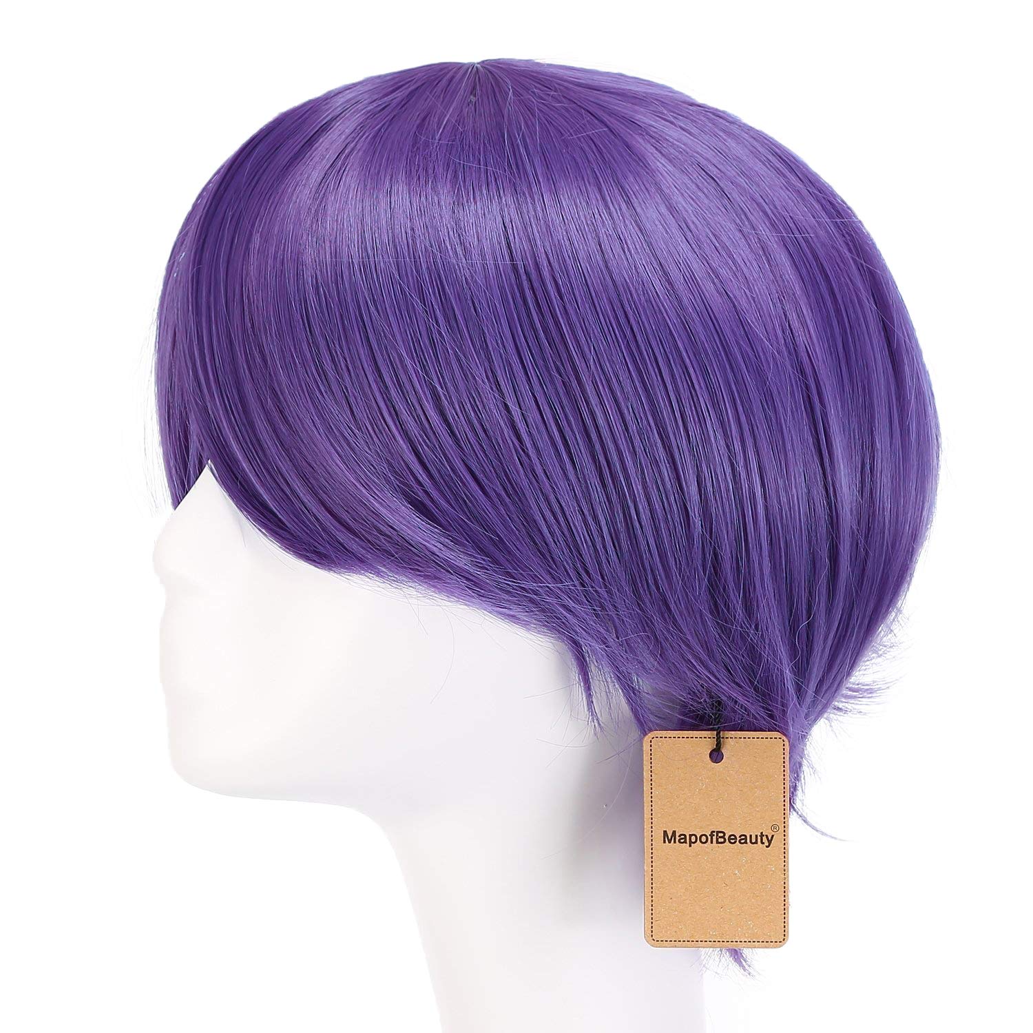 MapofBeauty Fashion Short Straight Cosplay Costume Wig (Purple) thumbnail