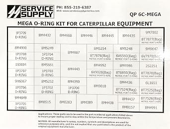 مجموعة Q-Pac 6C-Mega Mega O-Ring لمعدات كاتربيلر