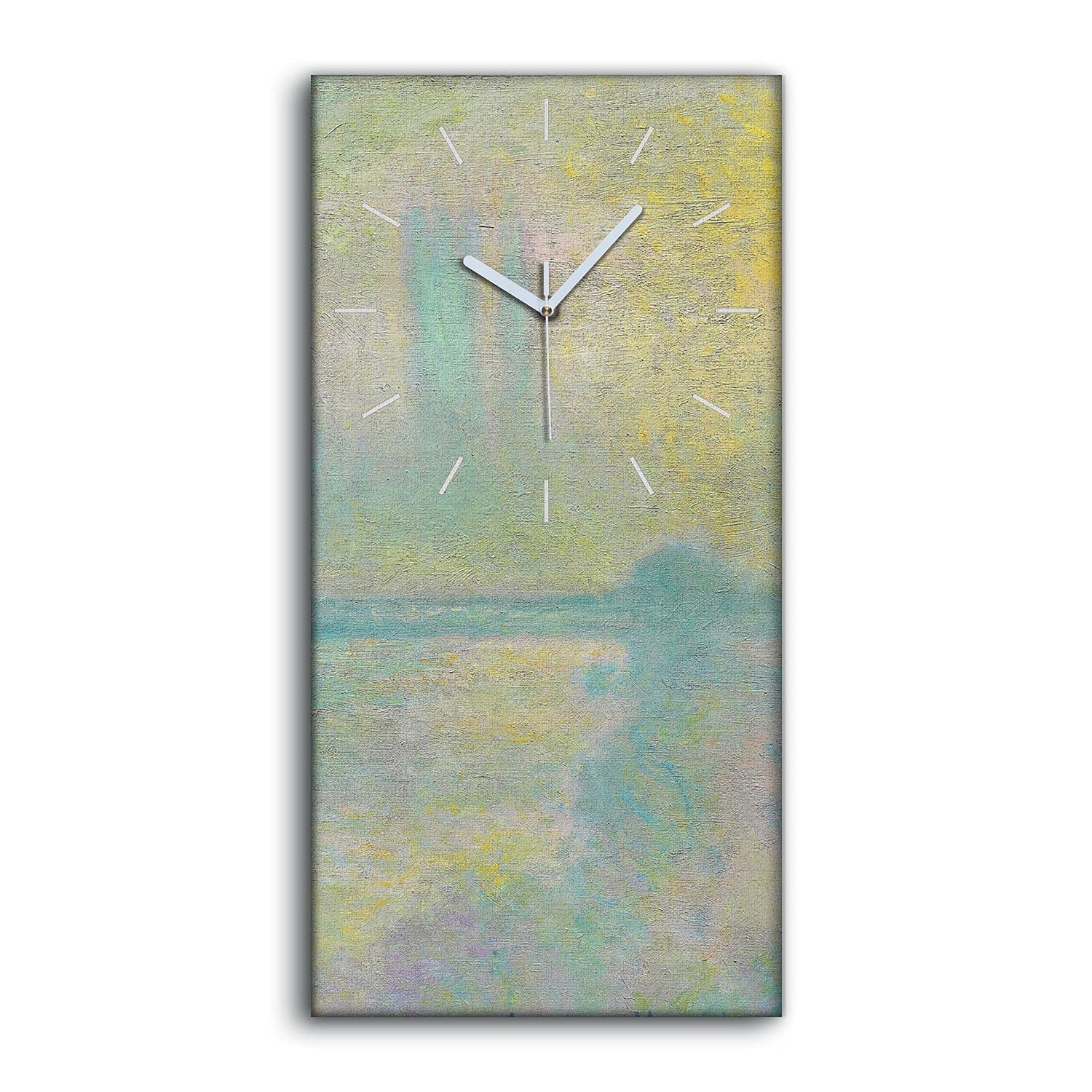 Horloge sur Toile Modern Coloray 30x60cm avec Aiguilles Blanches