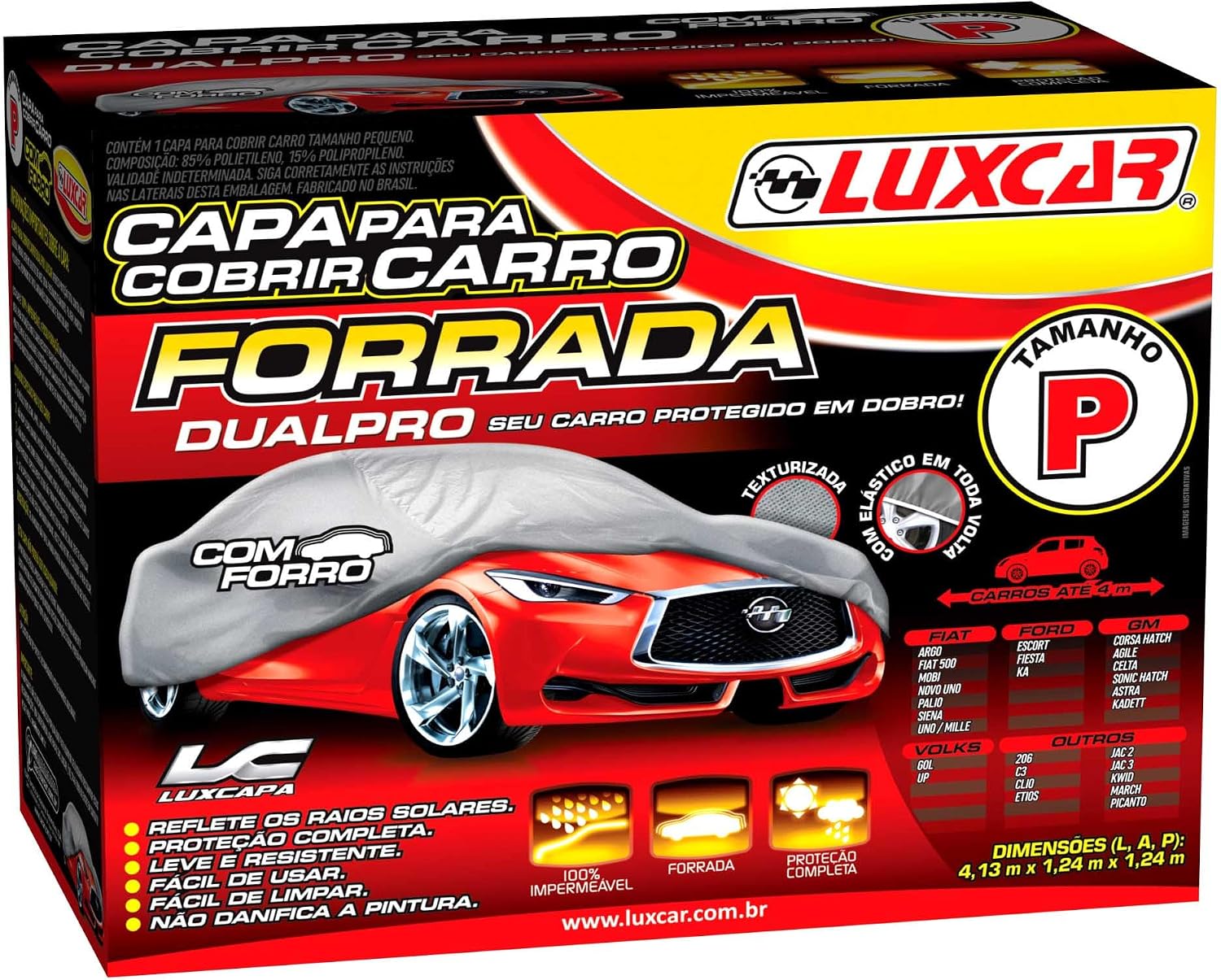 Capa P/ Cobrir Carro Dualpro C/ Forro - P Luxcar Pequeno