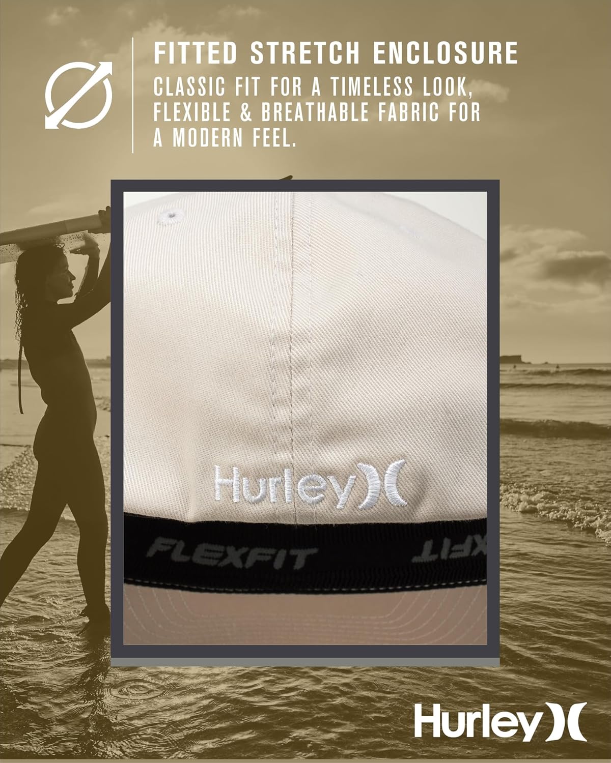 Hurley Mens Baseball Cap - Flexfit Fitted Baseball Caps for Men (Sizes: S-XL) - Image 5