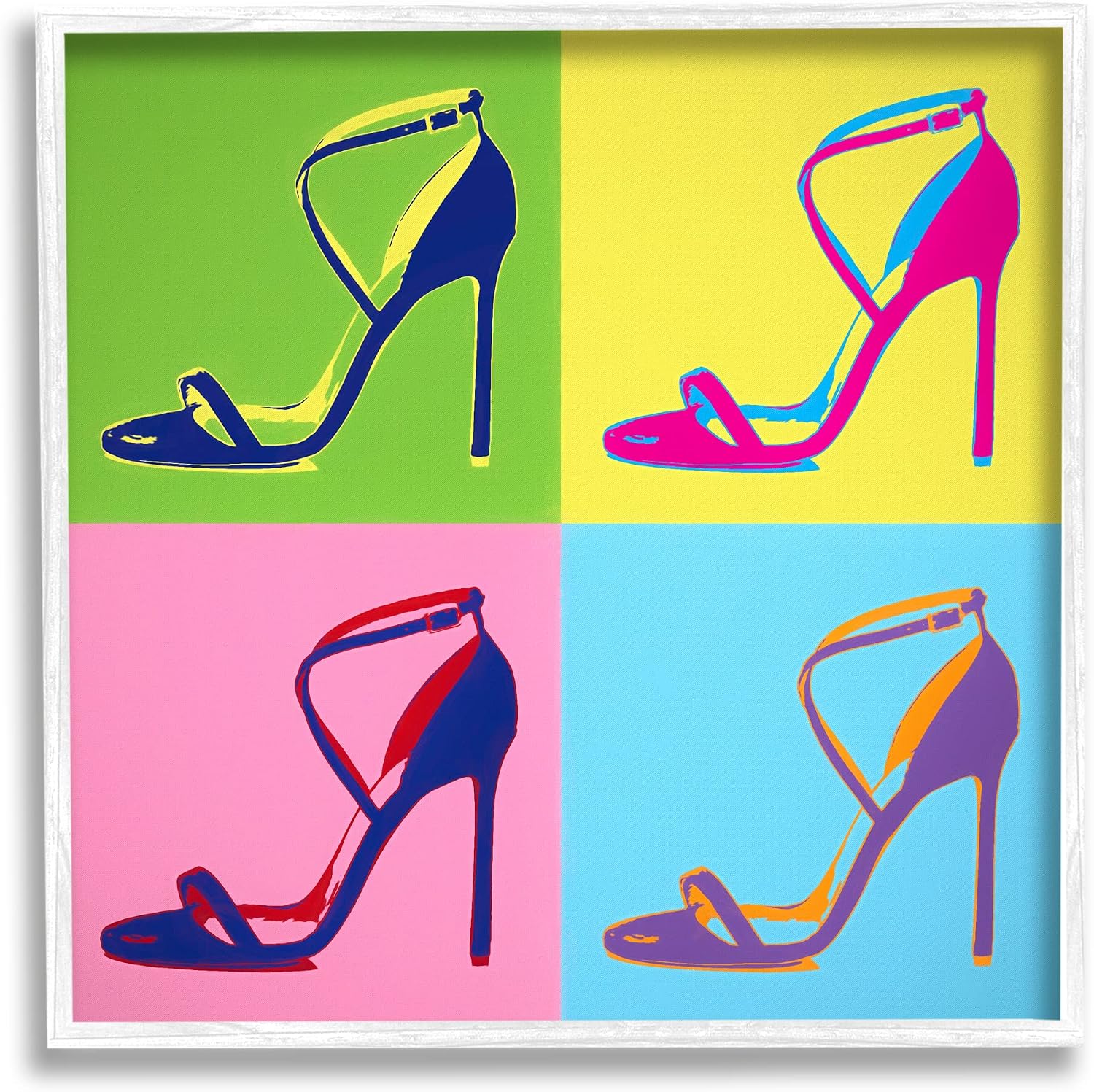Stupell Industries Pop Style High Heel Shoe Vivid Square Blocks, Design by Daniel Sproul