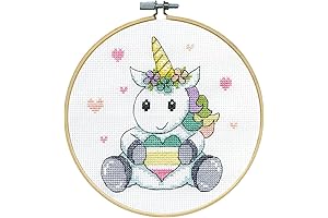 Design Works Crafts Inc. Unicorn Counted Cross Stitch Kit with Hoop, Multi:...