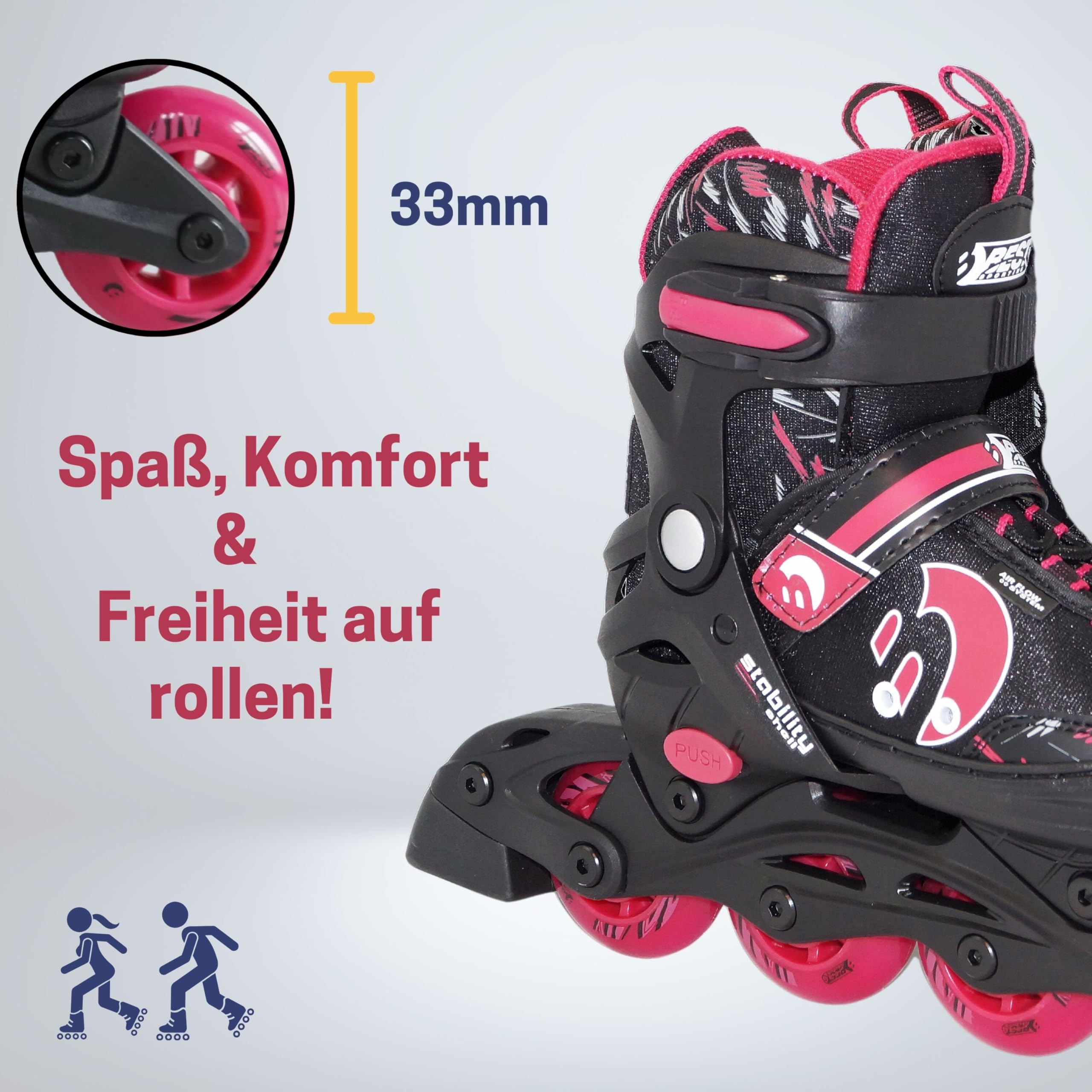 Best Sporting Inline Skates Kinder I Rollschuhe größenverstellbar