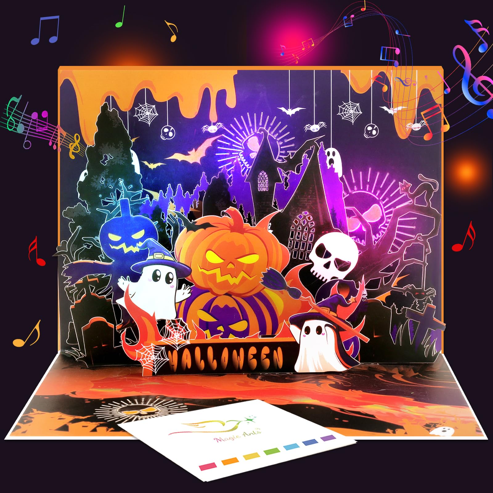 Amazon | 音楽付き ハロウィーン ポップアップカード ライト搭載 – 3D