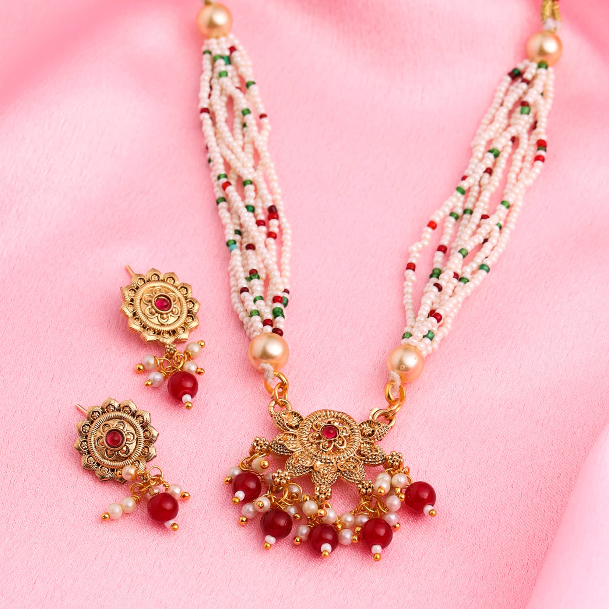 Beaded Plated Necklace Set for Women