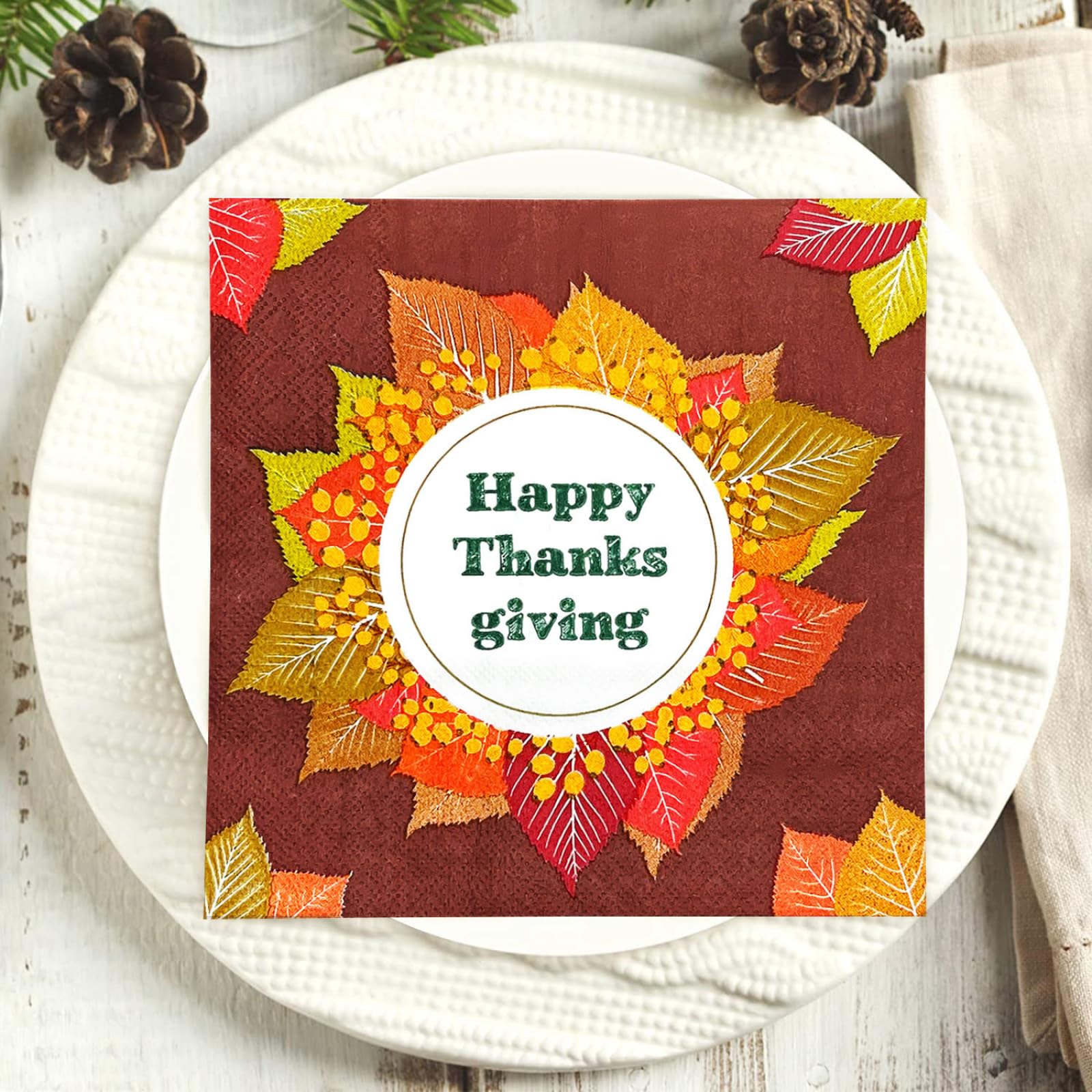 Tovaglioli di Carta Mattone Foglie Rosse Tovaglioli per Decoupage Decorati Tovaglioli Bar Compleanno Carta Lgienica Tovagliolo Decorazione Da Tavola Usa e getta Per Matrimoni Feste 30 Packs(33x33cm)