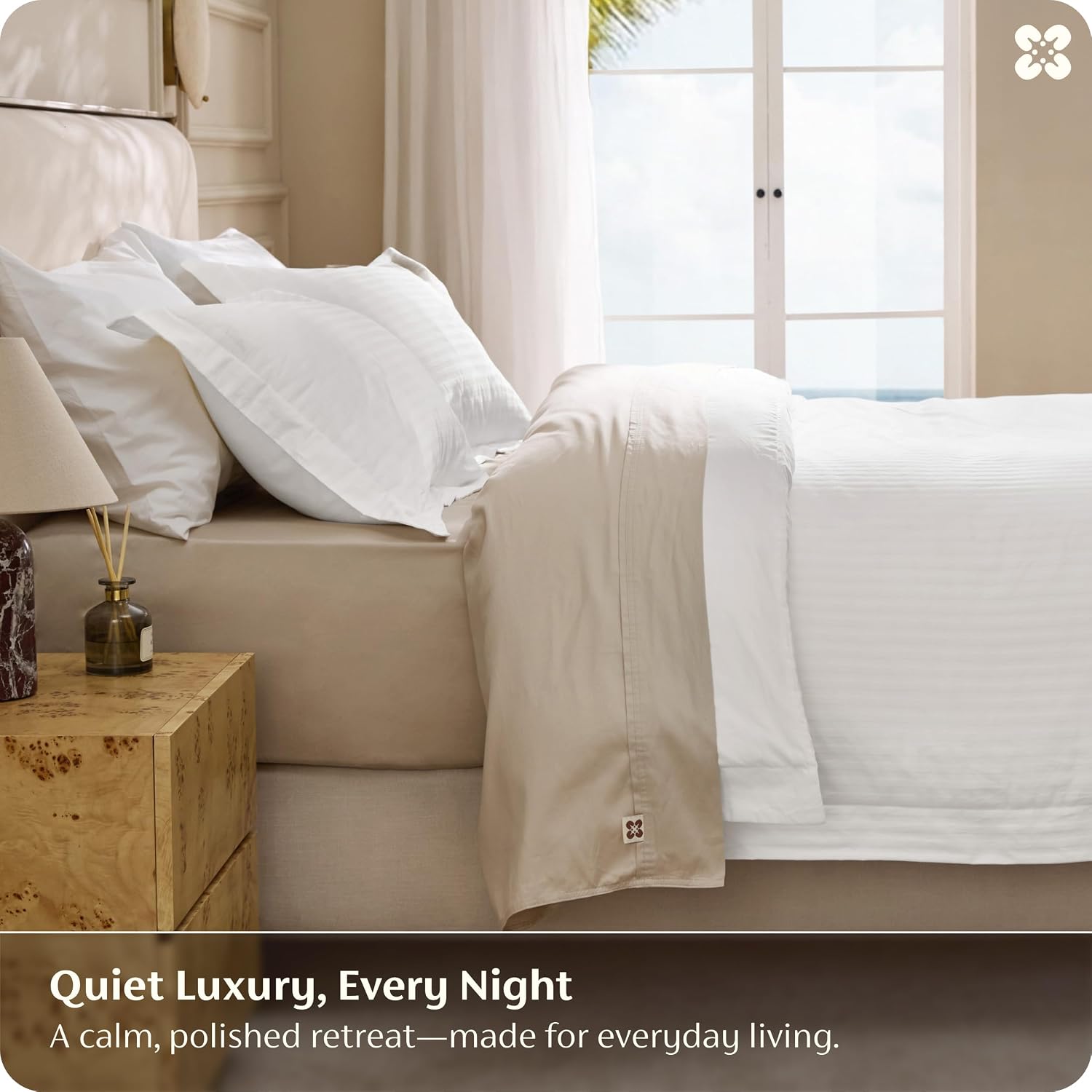 Bedsure 100% Cotton Percale Duvet Cover Queen, Luxury Hotel Duvet Cover, Striped Jacquard White Comforter Cover, PureWoven Breathable & Lightweight Bedding Set for All Season, 3 Pieces, 90"x90"