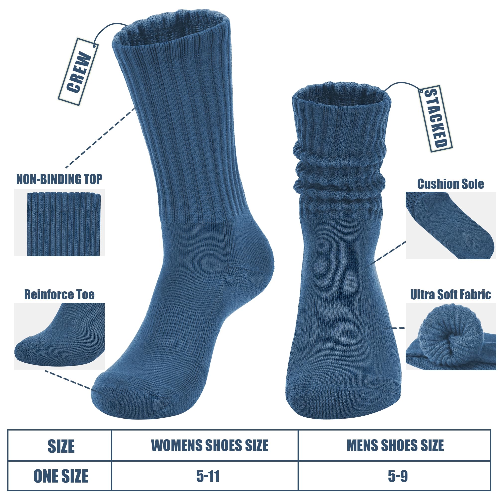 AugRing Lot de 3 paires de chaussettes mi-mollet pour femme - Style rétro - Solide - Côtelées - Confortables - Taille 38-45
