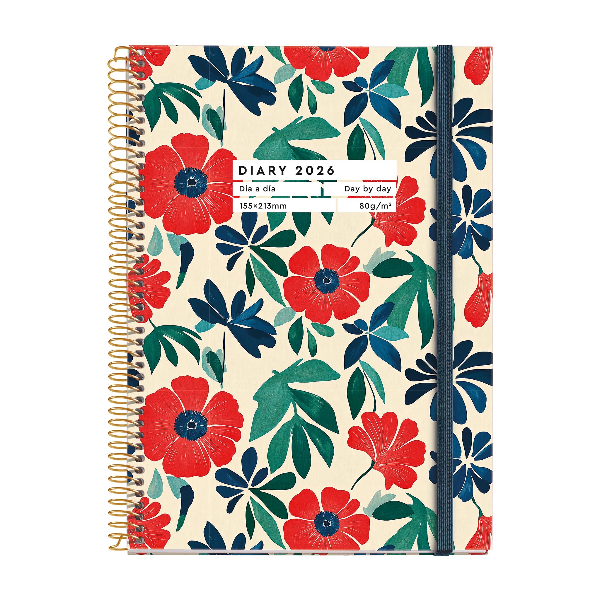 Agenda Miquelrius 2026 Giorno Per Pagina – Formato A5+ (155x213 Mm), Copertina Similpelle, Carta 80 G/m² (Rosa)