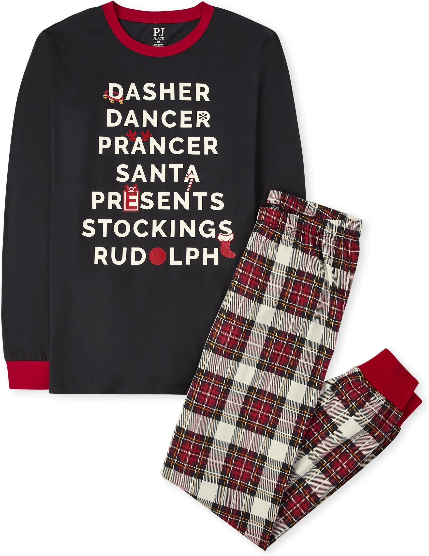 The Children's Place Kids' Family Matching, Festive Christmas Pajama Sets, Cotton
