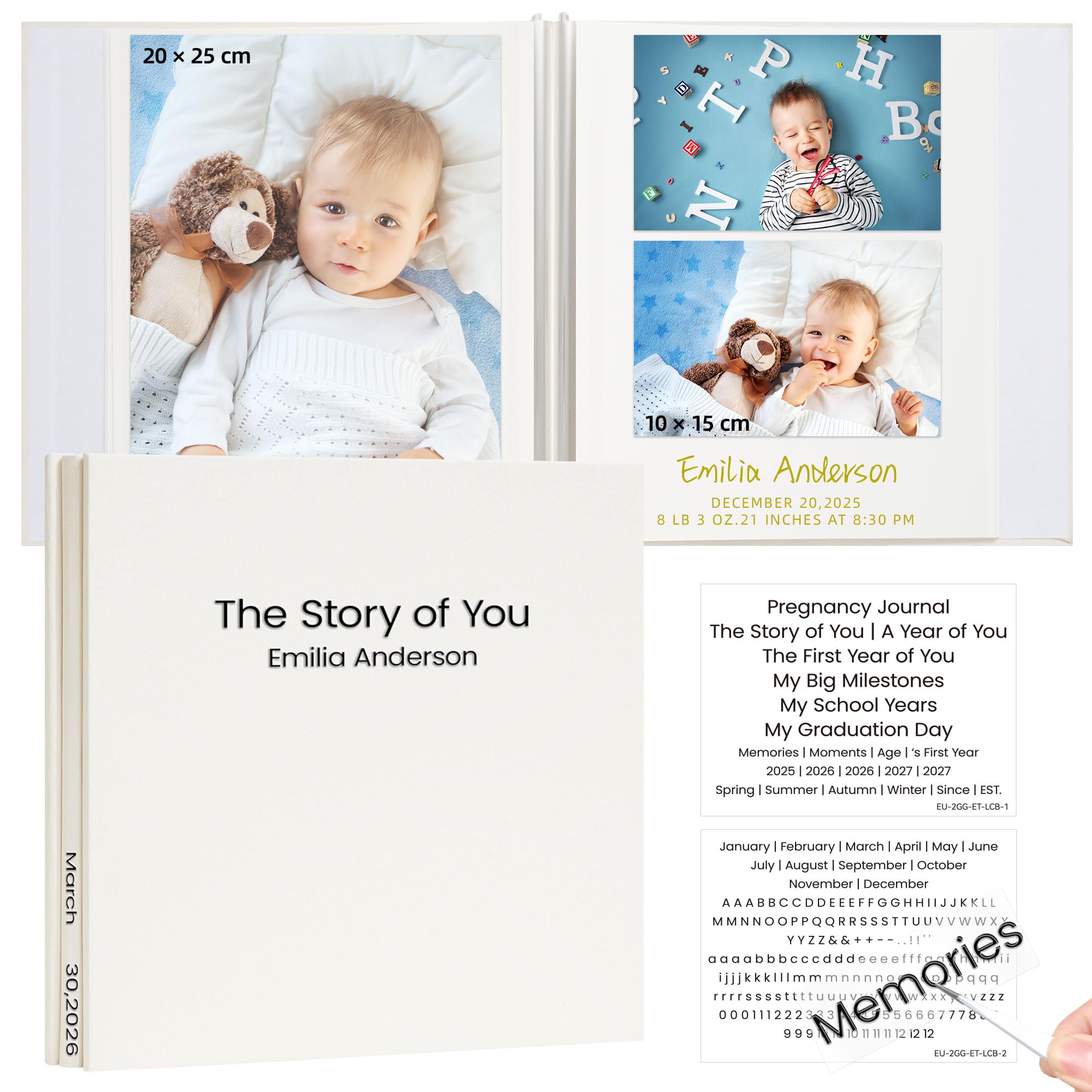Vienrose Baby Self Adhesive Photo Album 20 Sheets with Crystal Sticker