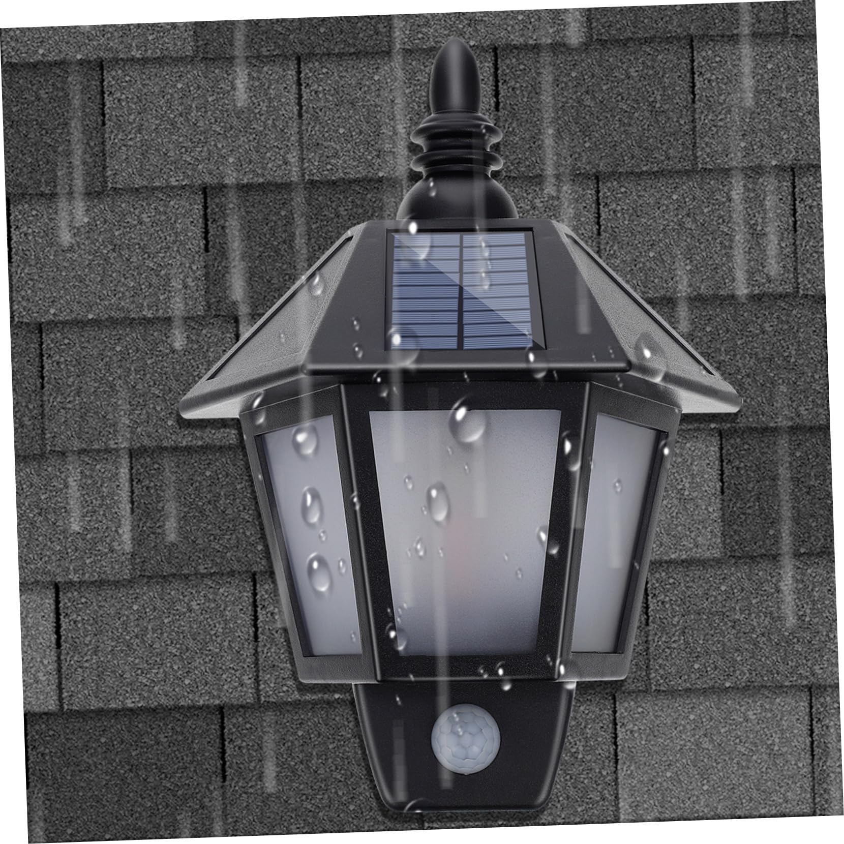 jojofuny Solar Außenwandleuchte LED mit 2 Smd, Schwarz, 1 Satz