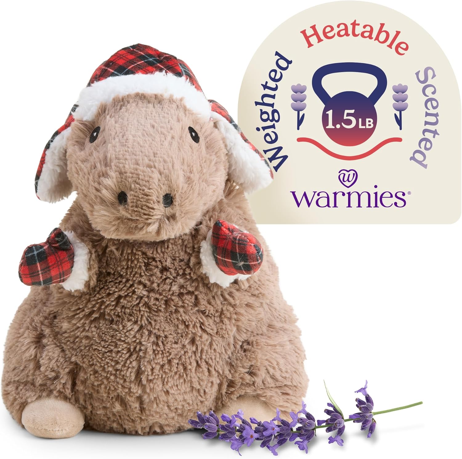 warmies Microwavable & Weighted Stuffed Animals, Holiday Capybara - Heated Stuffed Animal Plushie for Warmth & Comfort - Christmas Winter Soft Plush Toys for Children (Boys, Girls, Babies & Toddlers)
