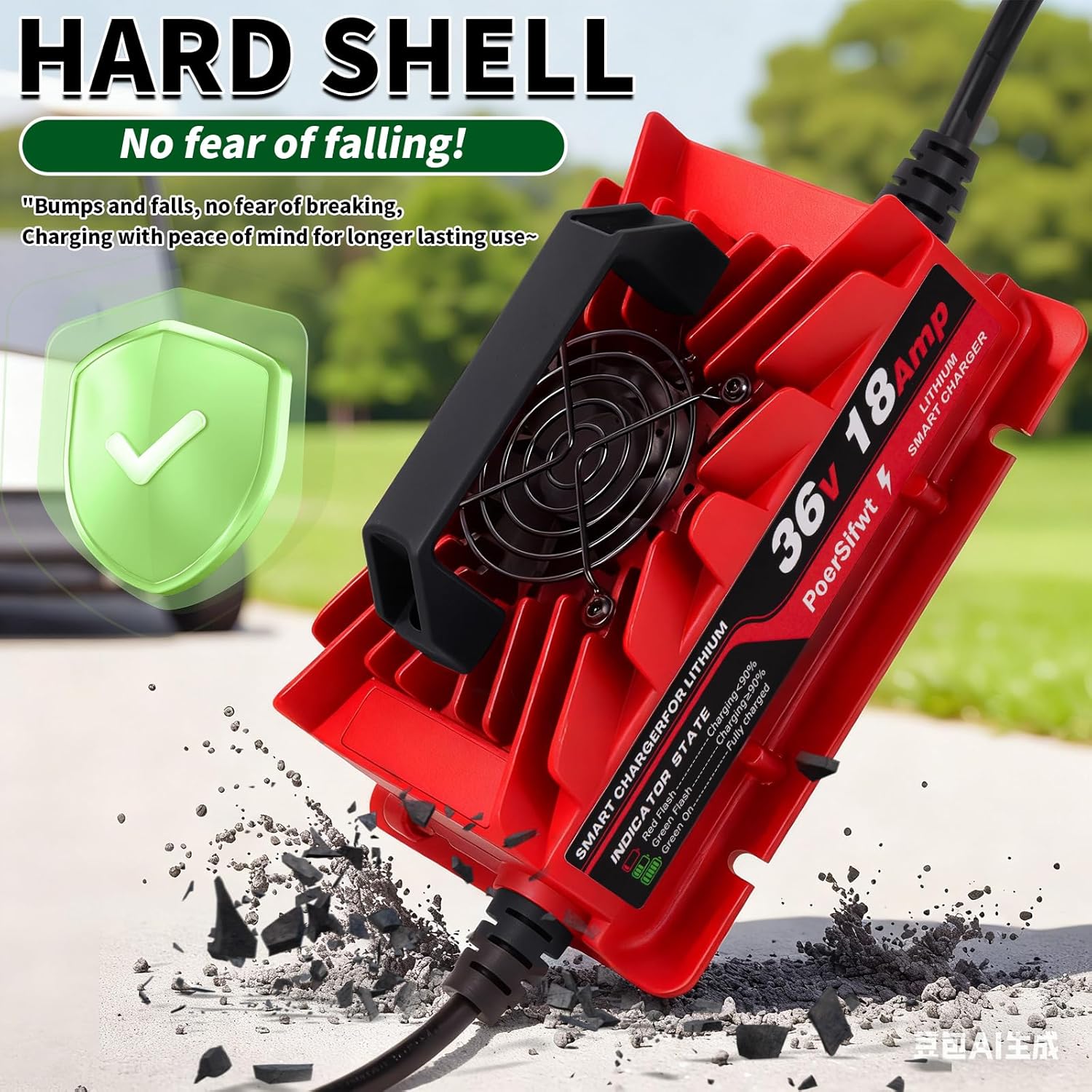 43.8V 18A Lithium Battery Charger, IP65 Waterproof, for 36V (38.4V) LiFePO4 Battery, Ideal for Golf Carts, RVs, and 36V Trolling Motors