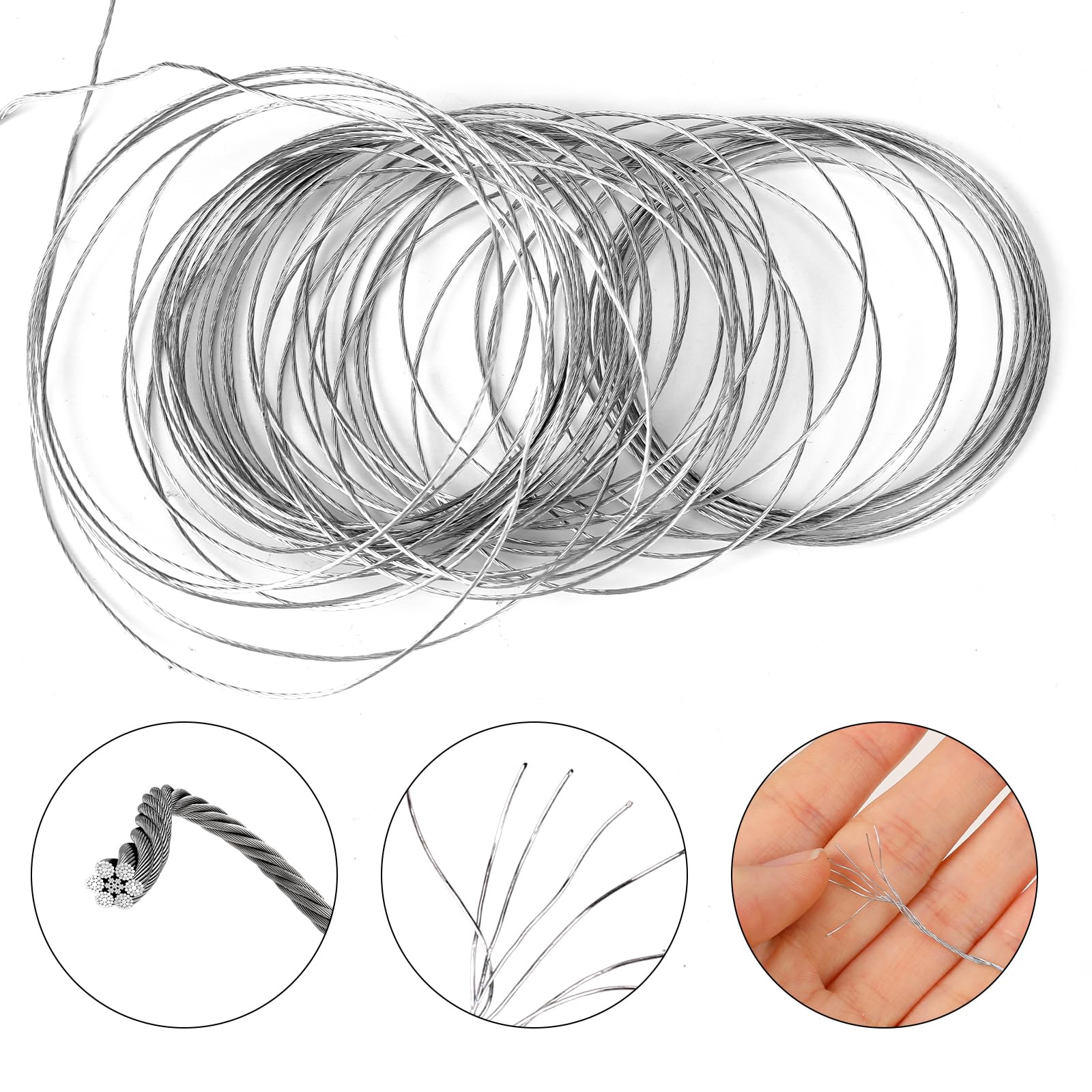 Heavy Duty Metal Hanging Wire - 98 Feet (30m), 0.7mm/0.03inch Gauge, for Photo Frame Mirror, Artwork, Clock - Image 3