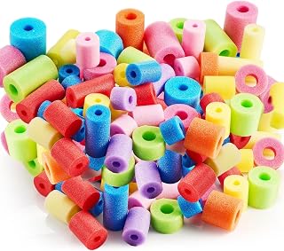 Frienda 100 Pcs Pool Noodles Bits Multicolor Craft Small Size Versatile Mixed Floating Pool Noodles Foam Rope Tube for Play or DIY Craft Multipurpose (Mixed Sizes,Macaron Colors)