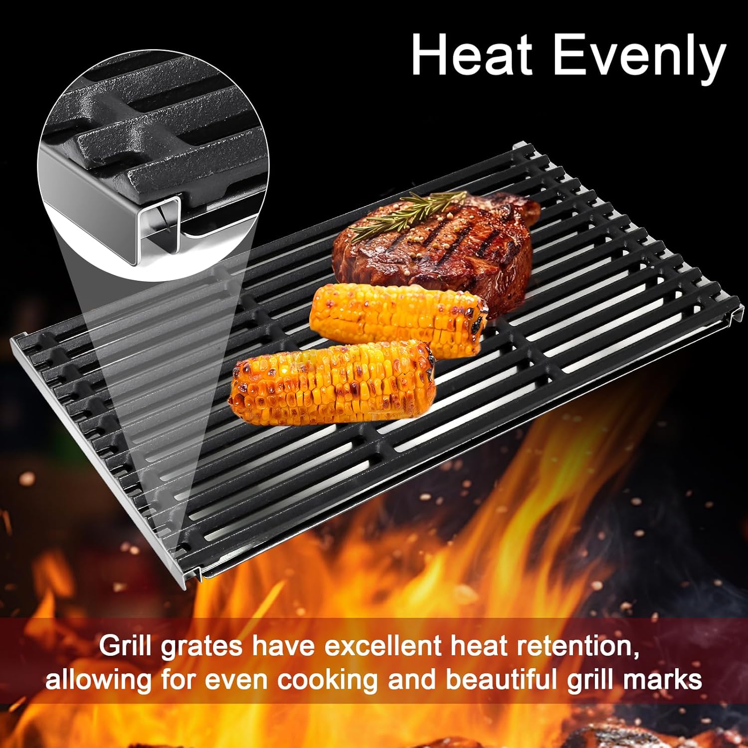 Hiorucet Grill Replacement Parts for Charbroil Commercial TRU-Infrared 4 Burner 463242715 463242716 463276016 466242715 466242716 466242815 466242816, Emitter Plates, Grill Grates, Heat Plates Burners