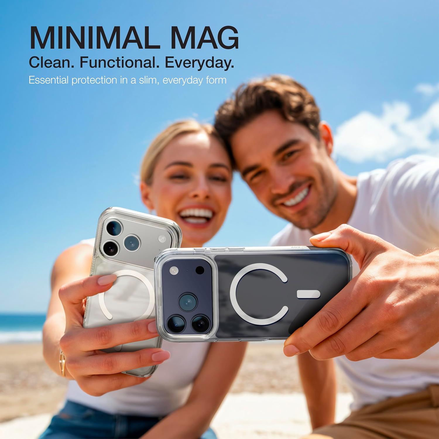 AMAZINGthing for iPhone 17 Pro [Minimal Mag Case], Designed for MagSafe Accessories, 7.7FT Drop Proof, Magnetic Phone Cover, Anti Yellowing, Transparent