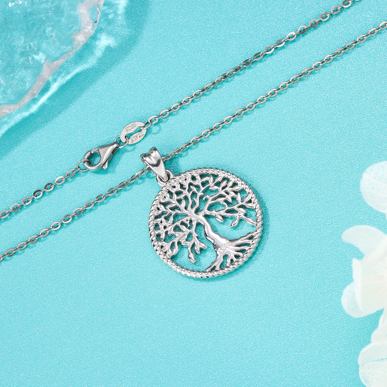 925 Sterling Silber Baum des Lebens Halskette, Baum des Lebens Anhänger Schmuck für Damen Mutter Mädchen mit Geschenkbox