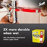 Vista 5 de Caja de toallas multiuso blancas de la marca Scott, referencia 75260, 200 unidades, paquete de 8 cajas, Blanco, 1600