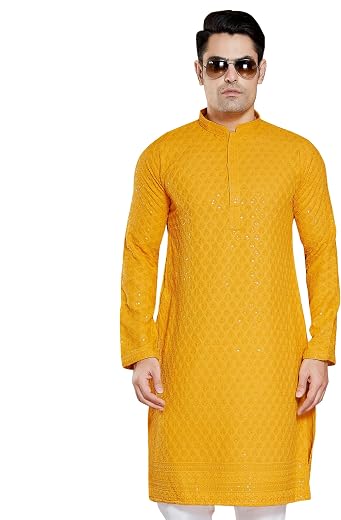 DIVISIVE Synthetic Men's Henley Regular Kurta
