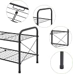 Hoctieon 2 Tier Shoe Rack for Closet, Shoe Rack FreeStanding, Entryway Shoe Shelf, Shoe Storage Organizer, Durable Mesh Style Shoe Racks, Black